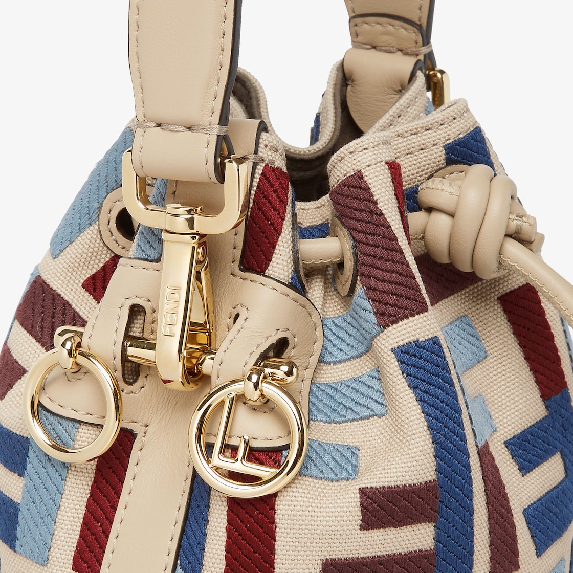 FENDI Mon Tresor Canvas mini-bag with multicolor FF embroidery - Image 3